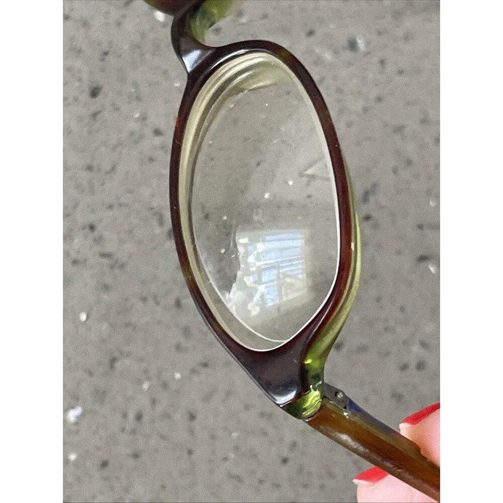 Nine West 68 06WU Eyeglasses brown oval Frames ONLY Tortoise Green 47-16-130